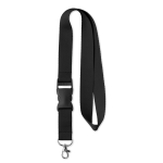 Lanyard aus Polyester mit abnehmbarer Schnalle als Werbemittel farbe schwarz