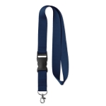 Lanyard aus Polyester mit abnehmbarer Schnalle als Werbemittel farbe blau