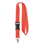 Lanyard aus Polyester mit abnehmbarer Schnalle als Werbemittel farbe rot