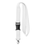 Lanyard aus Polyester mit abnehmbarer Schnalle als Werbemittel farbe weiß