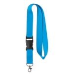 Lanyard aus Polyester mit abnehmbarer Schnalle als Werbemittel farbe hellblau