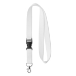 Lanyard aus RPET mit abnehmbarer Schnalle als Werbeartikel farbe weiß