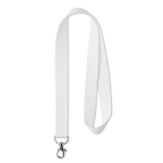 Lanyard aus RPET mit Karabiner für Sublimationsdruck farbe weiß