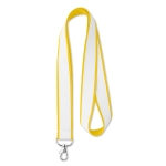 Lanyard aus Satin mit farblicher Unterschicht bedrucken farbe gelb