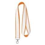 Lanyard aus Satin mit farblicher Unterschicht bedrucken farbe orange