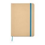 A5-Notizbuch aus Recyclingpapier mit Karton-Cover mit Logo bedrucken farbe blau