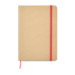 A5-Notizbuch aus Recyclingpapier mit Karton-Cover mit Logo bedrucken farbe rot