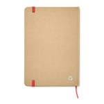 A5-Notizbuch aus Recyclingpapier mit Karton-Cover mit Logo bedrucken farbe rot zweite Ansicht