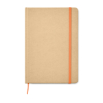 A5-Notizbuch aus Recyclingpapier mit Karton-Cover mit Logo bedrucken farbe orange