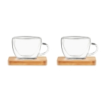 Set mit 2 Espressogläsern mit Bambusuntersetzern, 90 ml farbe transparent zweite Ansicht