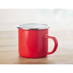 Emaillierter Metall-Becher im Vintage-Look bedrucken lassen, 350 ml farbe rot Stimmungsbild