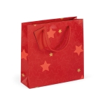 Weihnachtliche Papiertasche mit glänzender Oberfläche farbe rot