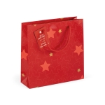 Weihnachtliche Papiertasche mit glänzender Oberfläche farbe rot Ansicht mit Logo 1