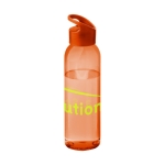 Tritan Trinkflasche mit farbigem Körper, BPA-frei, für Werbung, 650 ml farbe orange-transparent zweite Ansicht mit Logo