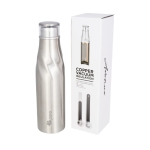 Thermostahlflasche mit originellem Design und Thermofunktion, 650ml farbe silber Druckansicht des Logos 2