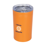 Thermobecher aus Stahl mit transparentem Deckel, 330 ml farbe orange Ansicht mit Tampondruck