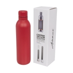 Einfarbige Thermoflasche mit Logo bedrucken, 510 ml farbe rot zweite Vorderansicht