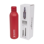 Einfarbige Thermoflasche mit Logo bedrucken, 510 ml farbe rot Ansicht mit Tampondruck