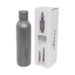 Einfarbige Thermoflasche mit Logo bedrucken, 510 ml farbe dunkelgrau zweite Vorderansicht