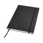 Liniertes A4-Notizbuch mit Hardcover als Werbegeschenk bedrucken farbe schwarz