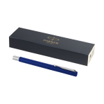 Eleganter Tintenroller der Marke Parker mit schwarzer Tinte bedrucken farbe blau