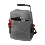 Design-Rucksack aus Polyester 600D für Laptop bedrucken, 15,6'' farbe grau zweite Rückansicht