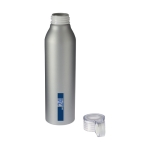 Auslaufsichere Flasche im matten Design, 650 ml farbe silber Ansicht mit Tampondruck