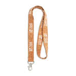 Öko-Lanyard aus Kork mit Karabinerverschluss mit Logo Ansicht mit Druckbereich