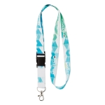 RPET-Lanyard mit abnehmbarer Schnalle, Expressversand farbe weiß