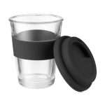 To Go Becher aus Glas mit Deckel und Band aus Silikon, 350 ml farbe schwarz zweite Ansicht