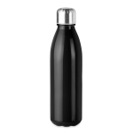 Farbige Glasflasche mit Stahldeckel, 650 ml farbe schwarz