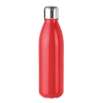 Farbige Glasflasche mit Stahldeckel, 650 ml farbe rot