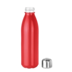 Farbige Glasflasche mit Stahldeckel, 650 ml farbe rot zweite Ansicht