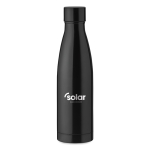 Bedruckte Thermosflasche aus Edelstahl mit Logo, 500 ml farbe schwarz Hauptansicht