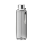 Auslaufsichere Wasserflasche aus recyceltem Kunststoff bedrucken, 500 ml farbe grau-transparent