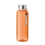 Auslaufsichere Wasserflasche aus recyceltem Kunststoff bedrucken, 500 ml farbe orange-transparent