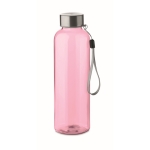 Auslaufsichere Wasserflasche aus recyceltem Kunststoff bedrucken, 500 ml farbe rosa-transparent