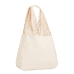 Strandtasche aus Baumwolle mit langen Henkeln, 220 g/m2 Eco Net farbe beige