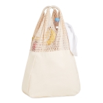 Strandtasche aus Baumwolle mit langen Henkeln, 220 g/m2 Eco Net farbe beige vierte Ansicht