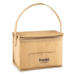 Kühltasche aus Kraftpapier mit Henkel und Fach für 6 Dosen farbe beige Hauptansicht