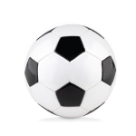 Kleiner Fußball aus PVC mit Logo für Events bedrucken farbe weiß/schwarz zweite Ansicht