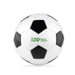 Kleiner Fußball aus PVC mit Logo für Events bedrucken farbe weiß/schwarz Hauptansicht zweite Ansicht