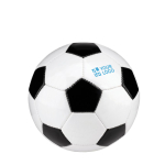 Kleiner Fußball aus PVC mit Logo für Events bedrucken farbe weiß/schwarz Ansicht mit Druckbereich