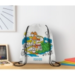 Anmalrucksack aus Non Woven Material mit Stiften für Kinder farbe weiß Stimmungsbild Hauptansicht zweite Ansicht