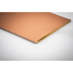 Nachhaltiges A5-Notizheft mit Karton-Cover und cremefarbenen Seiten farbe beige vierte Ansicht