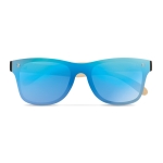 Sonnenbrille mit Bügeln aus Bambus, UV400-Schutz farbe blau zweite Ansicht