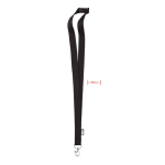 RPET-Lanyard mit Metallkarabiner und Sicherheitsverschluss, 20 mm farbe schwarz