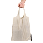 Faltbare bedruckbare Baumwolltasche, 105 g/m2 Strawberry Cotton farbe beige fünfte Ansicht