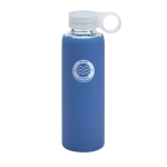 Sportflasche mit Schraubverschluss aus PP, 380 ml farbe blau Ansicht mit Logo 1