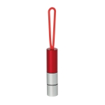 LED-Taschenlampe aus Aluminium mit Aufbewahrungsfach und Silikonband farbe rot